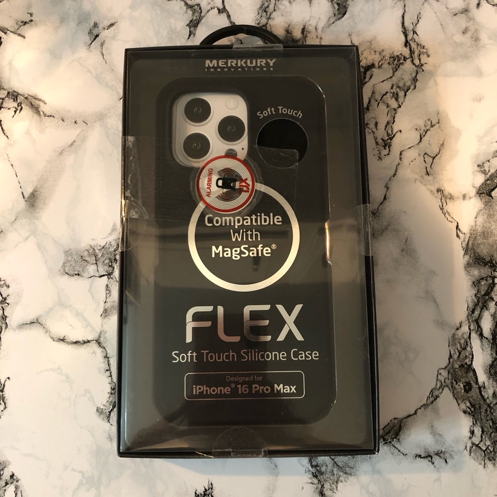 Merkury Innovations Flex Soft Touch Silicone Case Black Iphone 16 Pro Max New